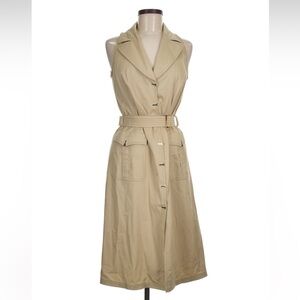 ESCADA Sleeveless Vest Tan Trench Dress 8